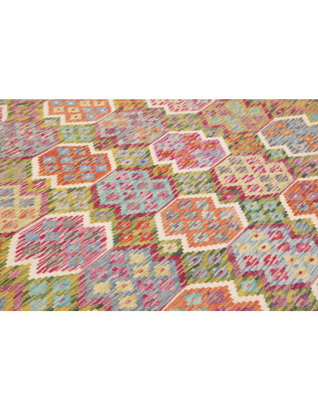 Tappeto Kilim Afghanistan 262x345 Verde Oliva L