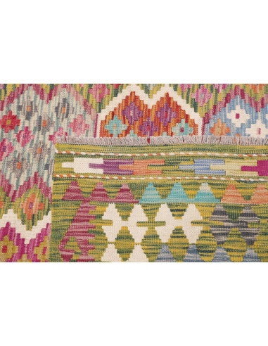 Tappeto Kilim Afghanistan 262x345 Verde Oliva L