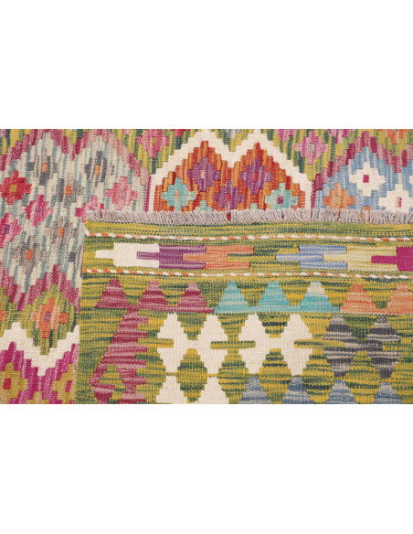 Rug Kilim Afghanistan 262x345 Olive Green Lilac