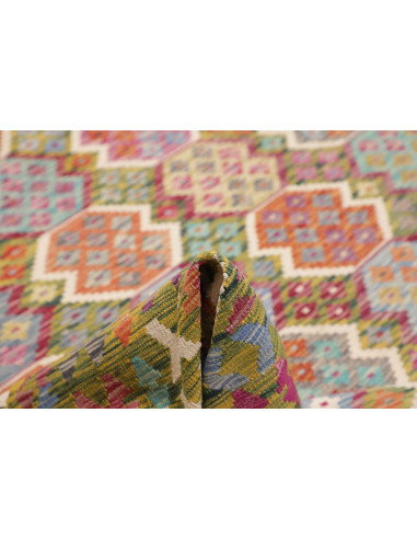 Tappeto Kilim Afghanistan 262x345 Verde Oliva L