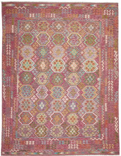 Rug Kilim Afghanistan 266x343 Fuchsia Pink Turq