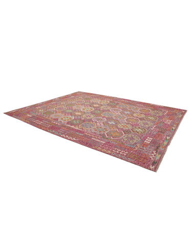 Rug Kilim Afghanistan 266x343 Fuchsia Pink Turq