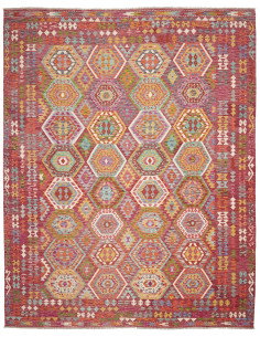 Rug Kilim Afghanistan 309x384 Magenta Turquoise