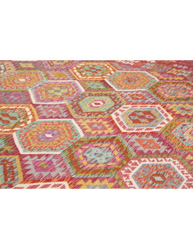 Rug Kilim Afghanistan 309x384 Magenta Turquoise