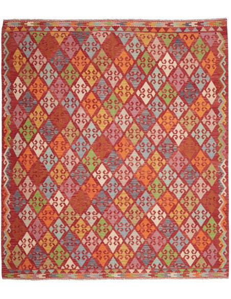 Tappeto Kilim Afghanistan 258x292 Rosso Arancio