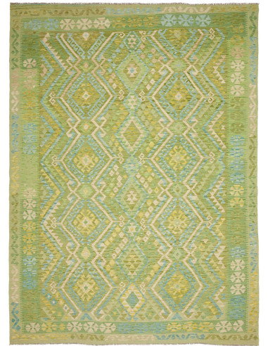 Rug Kilim Afghanistan 252x344 Aqua Green Light
