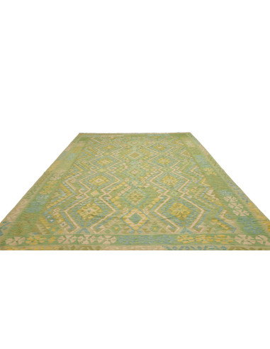 Tappeto Kilim Afghanistan 252x344 Verde Acqua V