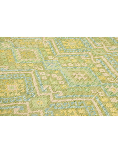 Tappeto Kilim Afghanistan 252x344 Verde Acqua V
