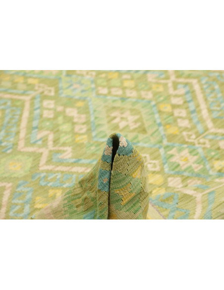 Tappeto Kilim Afghanistan 252x344 Verde Acqua V