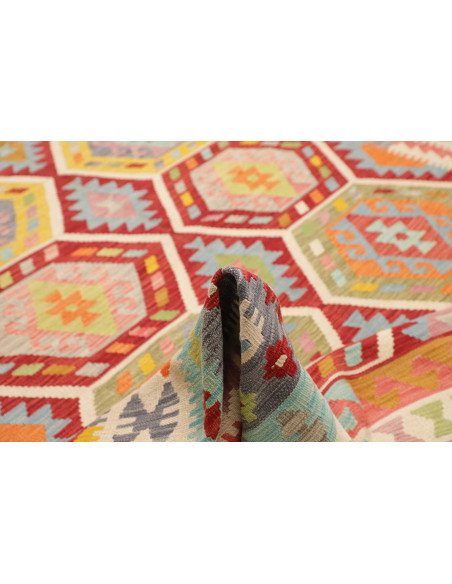 Tappeto Kilim Afghanistan 299x399 Rosso Blu Cre