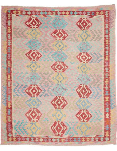 Rug Kilim Afghanistan 239x288 Pink Red Turquois