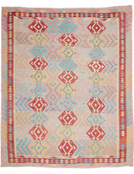 Tappeto Kilim Afghanistan 239x288 Rosa Rosso Tu