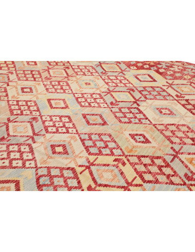 Rug Kilim Afghanistan 255x346 Crimson Red Beige