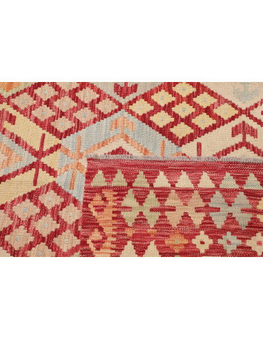 Rug Kilim Afghanistan 255x346 Crimson Red Beige