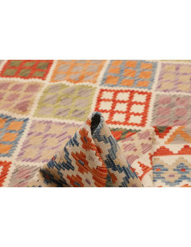 Rug Kilim Afghanistan 263x353 Multicolor Cream