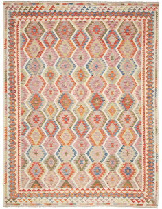 Rug Kilim Afghanistan 262x350 Beige Pink Orange
