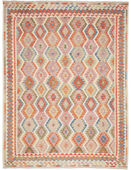 Rug Kilim Afghanistan 262x350 Beige Pink Orange