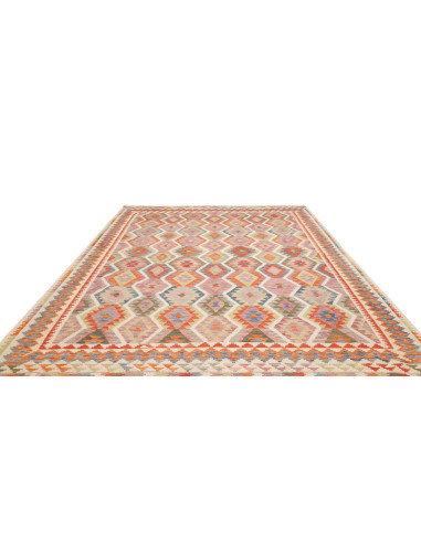 Tappeto Kilim Afghanistan 262x350 Beige Rosa Ar