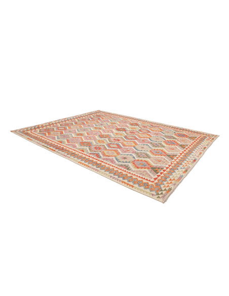 Tappeto Kilim Afghanistan 262x350 Beige Rosa Ar