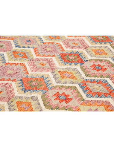 Tappeto Kilim Afghanistan 262x350 Beige Rosa Ar