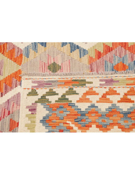 Tappeto Kilim Afghanistan 262x350 Beige Rosa Ar