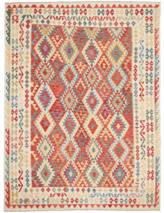 Rug Kilim Afghanistan 262x338 Red Cream Blue Gr
