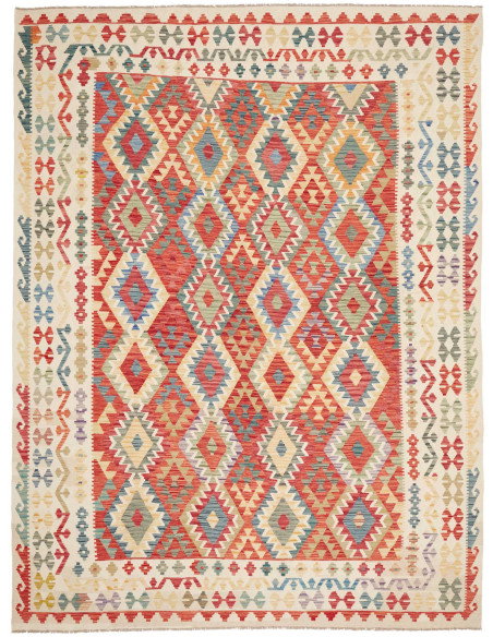 Rug Kilim Afghanistan 262x338 Red Cream Blue Gr