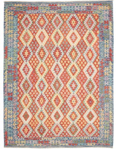 Tappeto Kilim Afghanistan 255x343 Blu Arancio C
