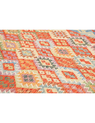 Tappeto Kilim Afghanistan 256x353 Azzurro Aranc
