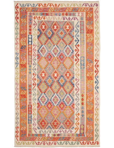 Rug Kilim Afghanistan 198x338 Orange Red Blue C