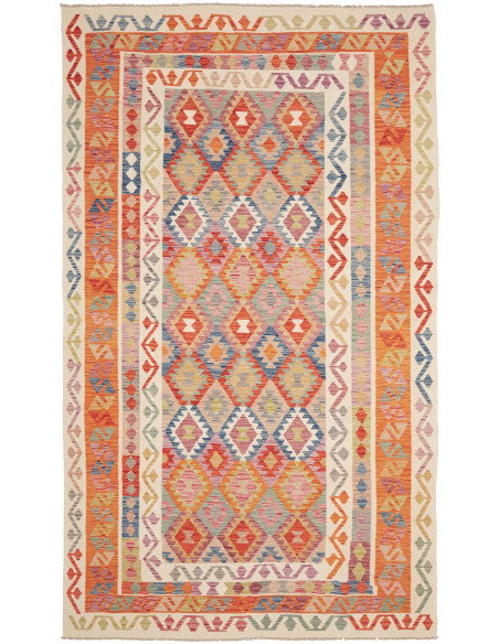 Tappeto Kilim Afghanistan 198x338 Arancio Rosso