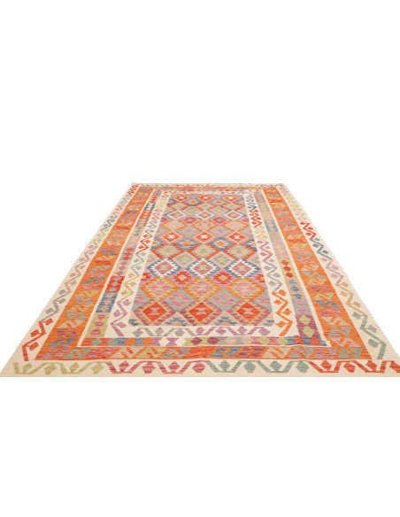 Rug Kilim Afghanistan 198x338 Orange Red Blue C