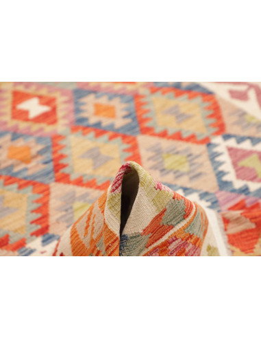 Tappeto Kilim Afghanistan 198x338 Arancio Rosso