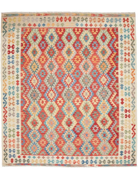 Rug Kilim Afghanistan 255x288 Red Orange Cream