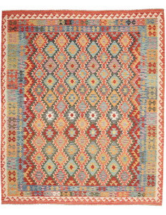 Tappeto Kilim Afghanistan 247x296 Rosso Blu Oro