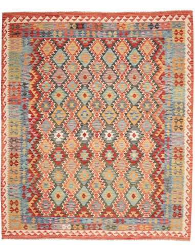 Tappeto Kilim Afghanistan 247x296 Rosso Blu Oro