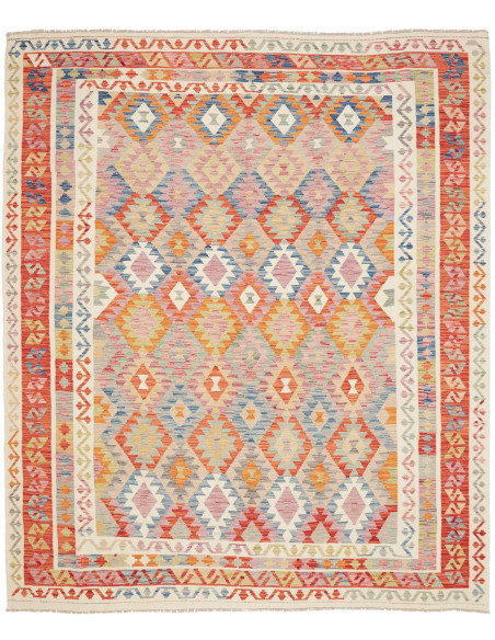 Rug Kilim Afghanistan 246x291 Coral Red Sky Blu
