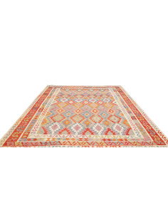 Rug Kilim Afghanistan 246x291 Coral Red Sky Blu 2