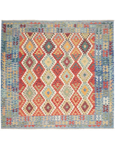Rug Kilim Afghanistan 256x243 Blue Red Yellow G