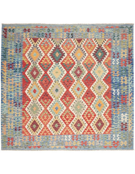 Rug Kilim Afghanistan 256x243 Blue Red Yellow G