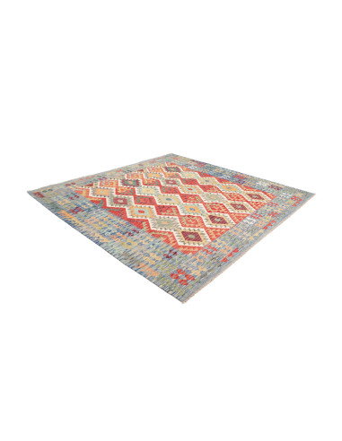 Tappeto Kilim Afghanistan 256x243 Blu Rosso Gia