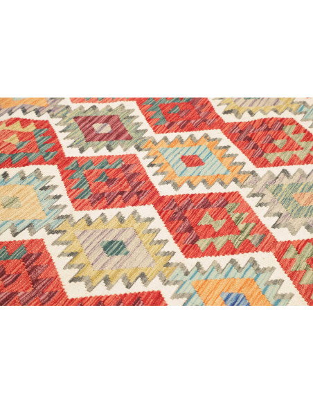 Tappeto Kilim Afghanistan 256x243 Blu Rosso Gia