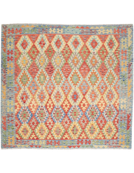 Rug Kilim Afghanistan 255x238 Sky Blue Terracot