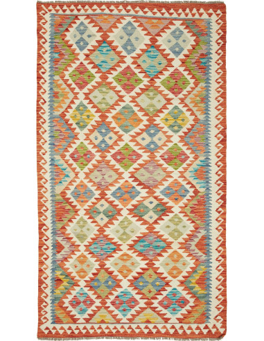 Kilim 110x202 Cm Kilim, Afghanistan, Hand-carded Wool warp: