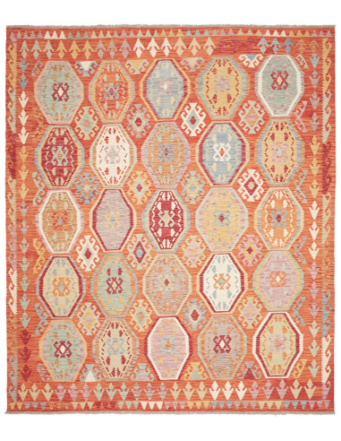 Kilim 255x296 Cm Kilim, Afghanistan, Hand-carded Wool warp