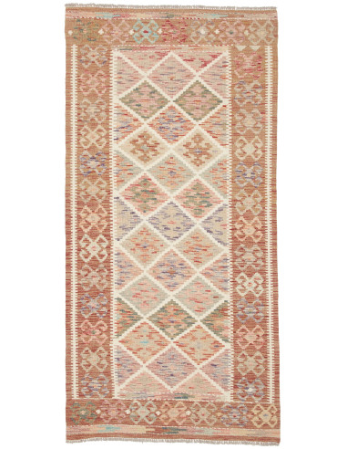 Kilim 100x202 Cm Kilim Afghanistan Hand-carded Wool Cotton