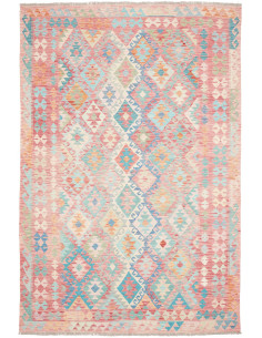 Rug Kilim Afghanistan 200x294 Coral Pink Light