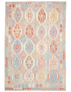 Rug Kilim Afghanistan 202x298 Light Grey Coral