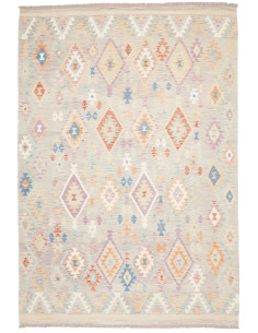 Tappeto Kilim Afghanistan 203x294 Greige Lavand