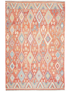 Tappeto Kilim Afghanistan 201x298 Arancio Coral